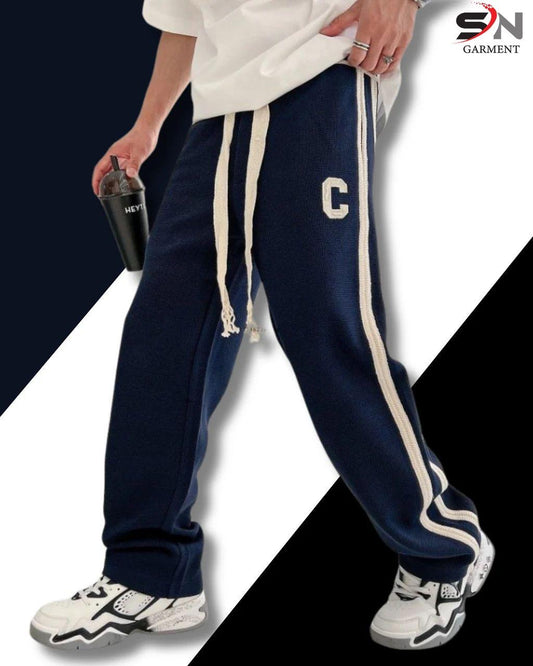 Men's high street large size casual pants (Navy)