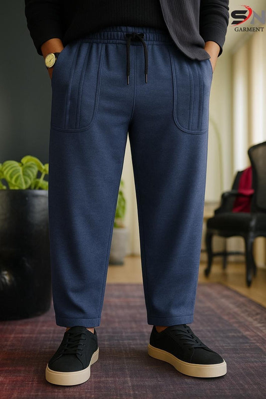 STRAIGHT KNITTED PANTS (Blue)