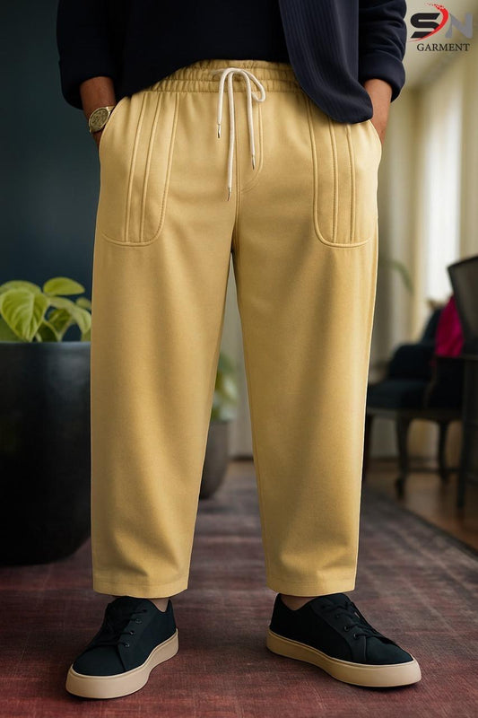 POCKET STRIPE BAGGY TROUSER (Yellow)