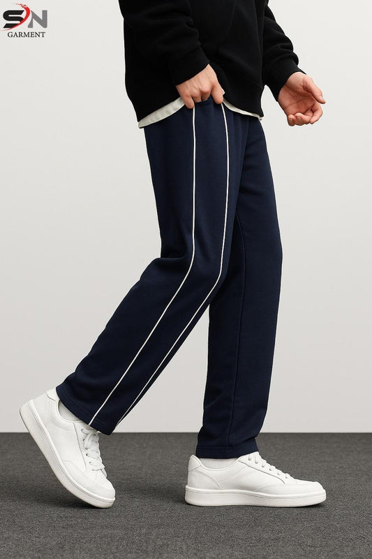 Side Stripe Baggy Trouser (Navy)