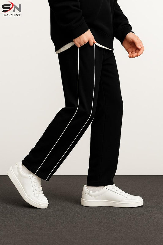 Side Stripe Baggy Trouser (Black)